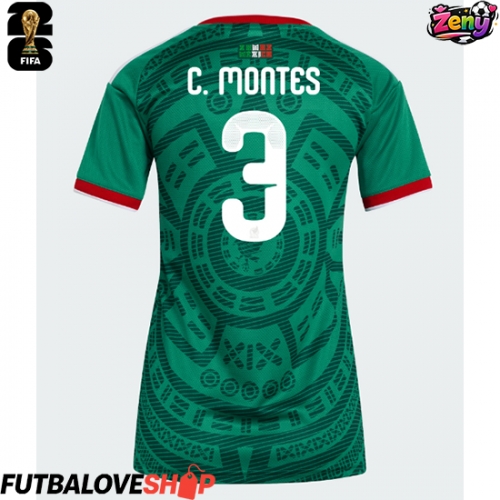 Dres Mexiko Cesar Montes #3 Domáci pre Ženy MS 2026 Krátky Rukáv